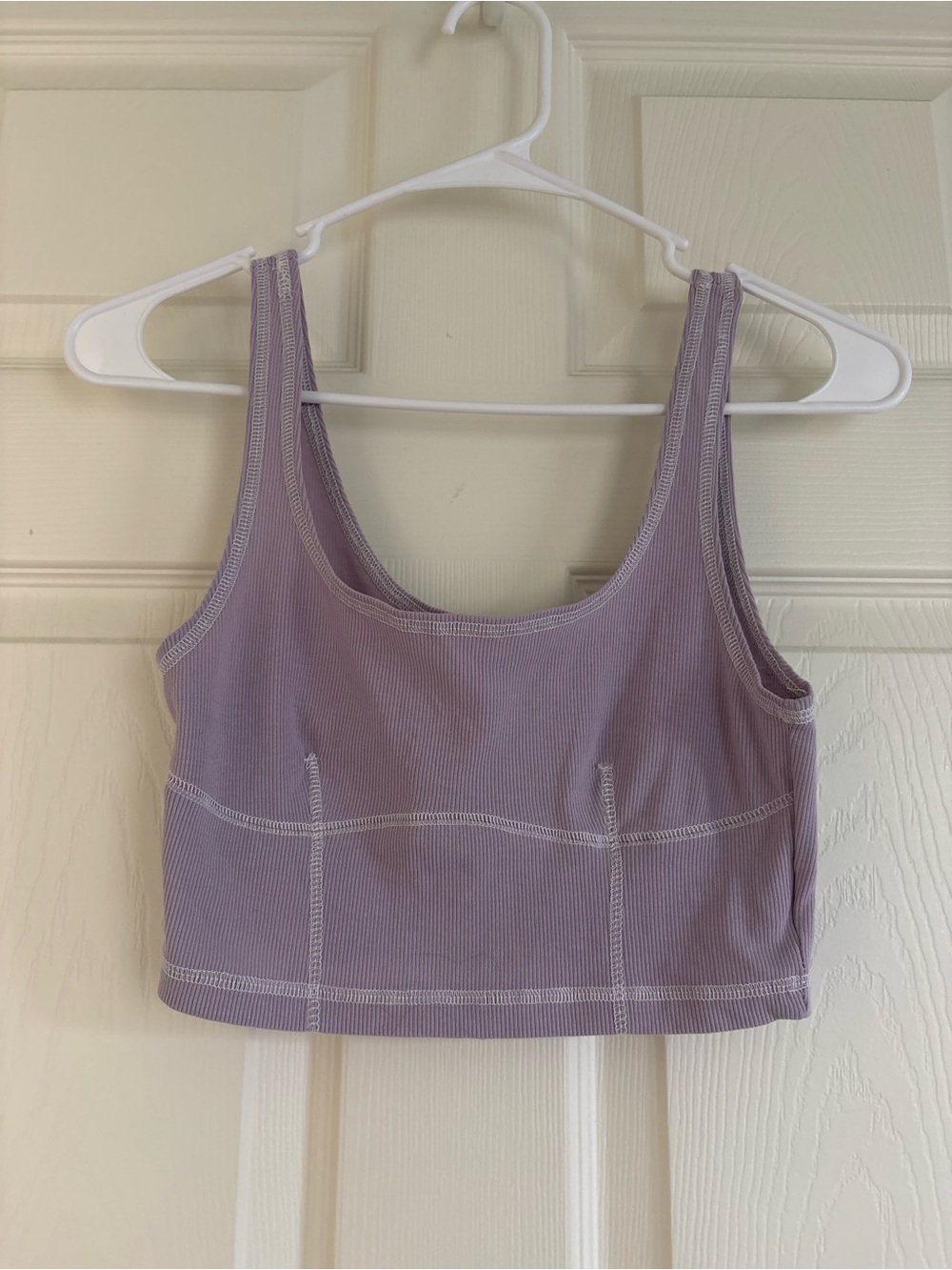 SHEIN Lavender Ribbed Crop Tank Top